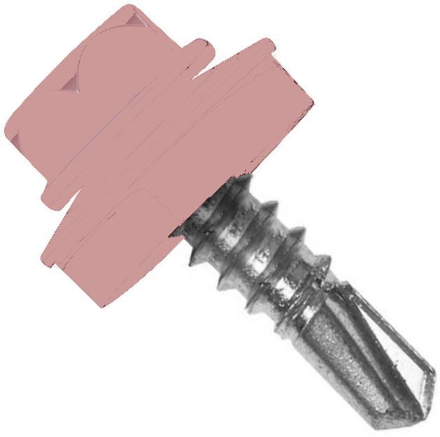 Саморез кровельный со сверлом 4,8х32 RAL 3015 светло-розовый - фото